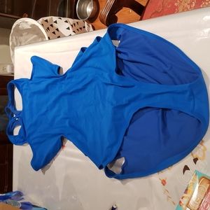 Cobalt Blue cut out one piece swimsuit